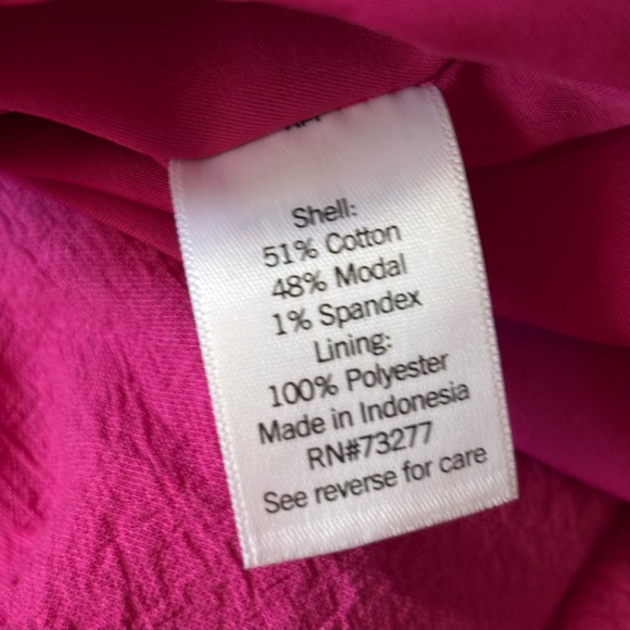 Nine West Bright Pink Smocked waist tiered peasant Midi Skirt - Picture 9 of 9